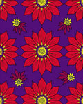 Vibrant Red Yellow Floral Collage Rug
