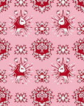 Crimson Unicorn Starburst Mandala Pink Rug