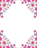 Bright Pink Floral Vine Medallion Rug