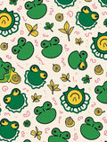Whimsical Green Frog Pond Medley Rug