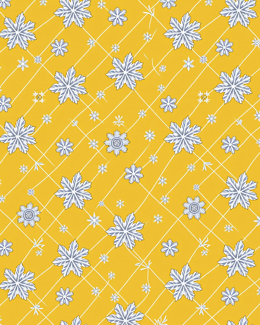 Golden Yellow Snowflake Garden Rug