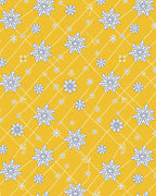 Golden Yellow Snowflake Garden Rug