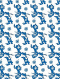 Bold Royal Blue Whimsical Figures Rug