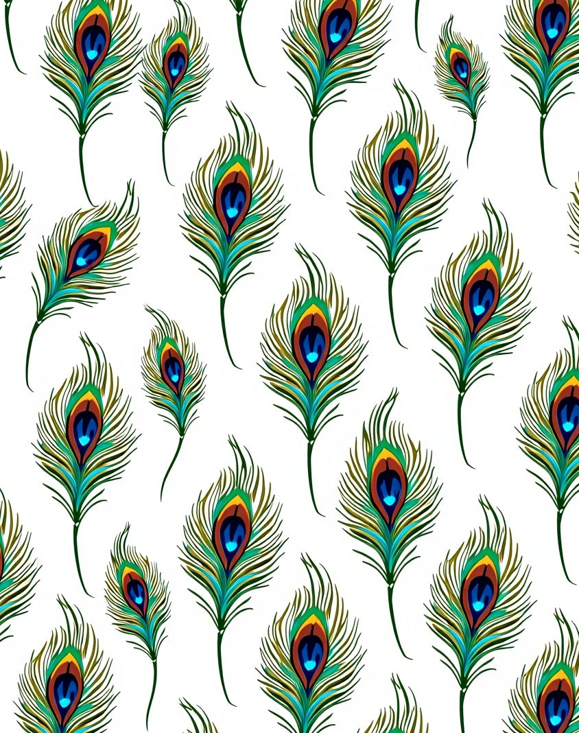 Vibrant Emerald Blue Peacock Feather Rug