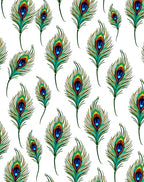 Vibrant Emerald Blue Peacock Feather Rug