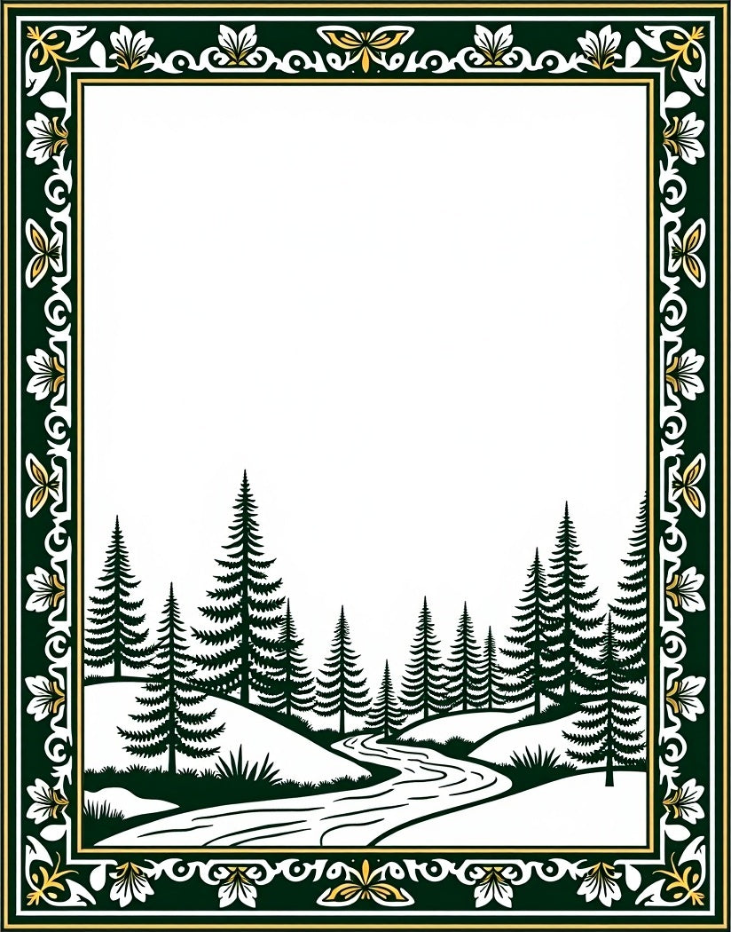 Forest River Scenic Landscape Art Rug