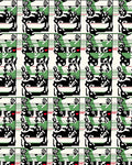 Black Green Red Abstract Geometric Stripes Rug