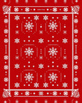 Red White Snowflake Winter Holiday Rug