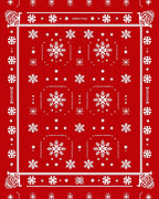 Red White Snowflake Winter Holiday Rug