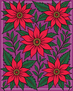 Red Floral Bloom With Green Foliage Rug