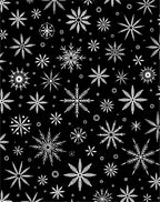 Black White Snowflake Wonderland Rug
