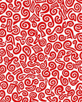 Crimson Swirl Abstract Organic Forms Rug
