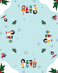 Whimsical Christmas Friends Snowflakes Rug