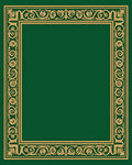 Emerald Green Gold Scroll Border Rug