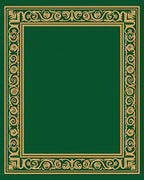 Emerald Green Gold Scroll Border Rug
