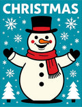 Joyful Snowman With Red Scarf Rug