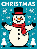 Joyful Snowman With Red Scarf Rug