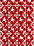 Crimson White Reindeer Starburst Repeat Rug