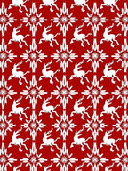 Crimson White Reindeer Starburst Repeat Rug