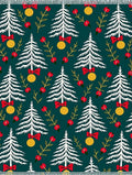 White Pine Tree Christmas Red Bow Rug