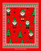 Christmas Gnomes With Trees Red Area Rug