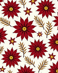 Crimson Floral Star Botanical Rug