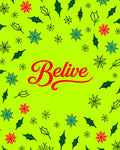 Bright Green Festive Holly Snowflakes Rug
