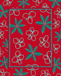 Chic red floral leaf border Rug