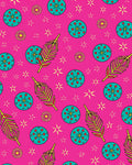 Bright Pink Teal Feather Star Medallion Rug