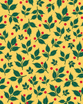 Yellow Red Green Leafy Branch Rug
