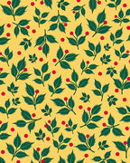 Yellow Red Green Leafy Branch Rug