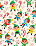 Whimsical Elf Candy Cane Snowflake Collection Rug