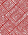 Bold Red Geometric Swirl Rug
