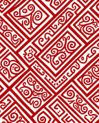 Bold Red Geometric Swirl Rug