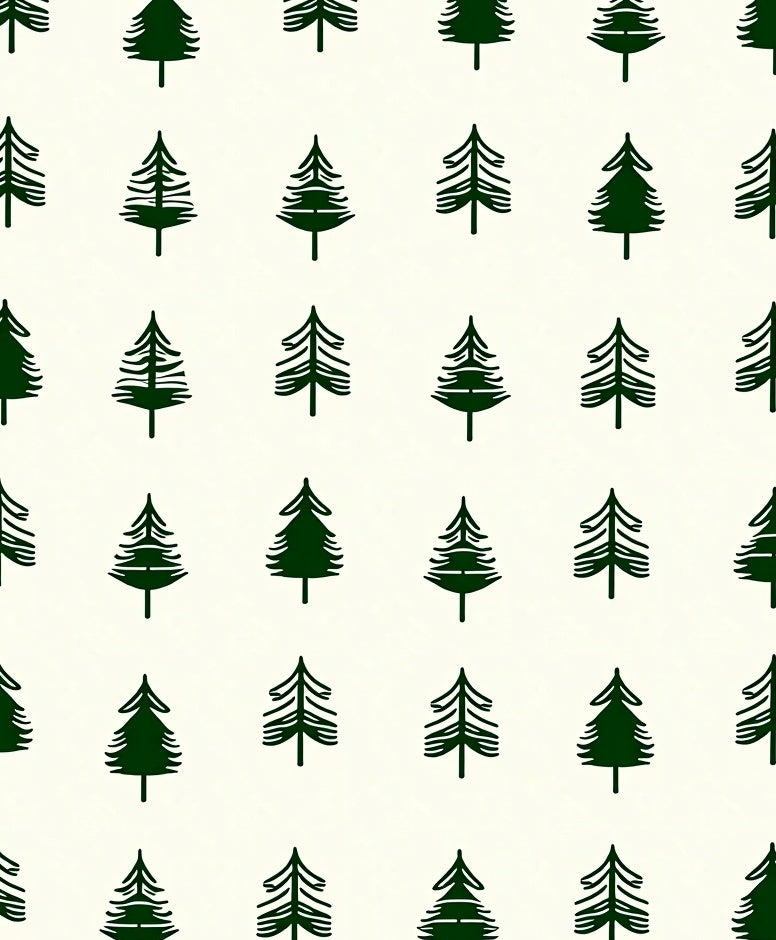 Dark Evergreen Forest Silhouette Rug