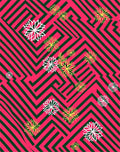 Vibrant Pink Maze Floral Bloom Rug
