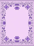 Lavender Butterfly Floral Scroll Border Rug
