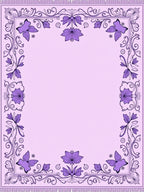 Lavender Butterfly Floral Scroll Border Rug