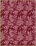 Crimson Pink Tropical Floral Swirl Textile Rug
