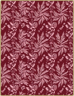 Crimson Pink Tropical Floral Swirl Textile Rug