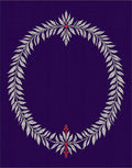 Oval Laurel Wreath With Red Accents Rug