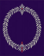 Oval Laurel Wreath With Red Accents Rug