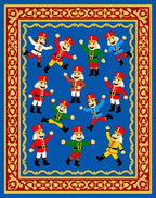 Nutcracker Soldiers Blue Red Border Rug