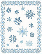 Blue Snowflake Medallion Winter Border Rug