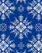 Faceted Blue White Starburst Rug