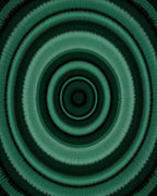 Deep Emerald Concentric Circles Rug
