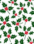 Festive Red Berry Holly Sprigs Rug