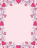 Pink Heart Vine Border Rug