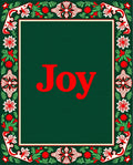 Festive Red Ivory Holly Border Rug
