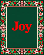 Festive Red Ivory Holly Border Rug